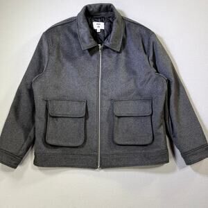 Mode of One Mens Utility Pocket Jacket Heather Onyx XXL $159